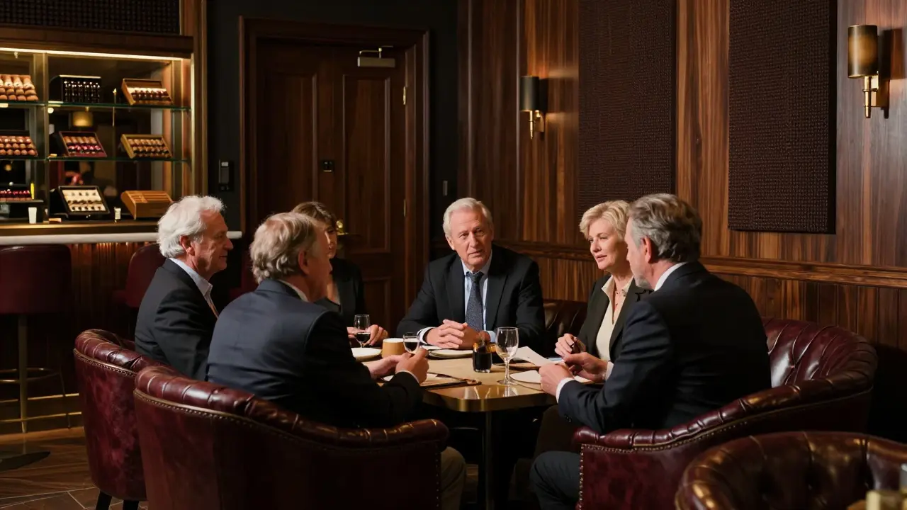 Exclusive private lounge with intimate gathering